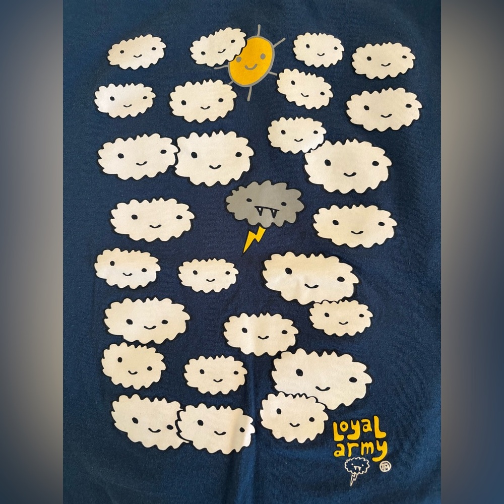 Loyal Army Blue Cloud Graphic Tee Size Small